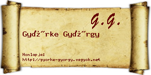 Györke György névjegykártya